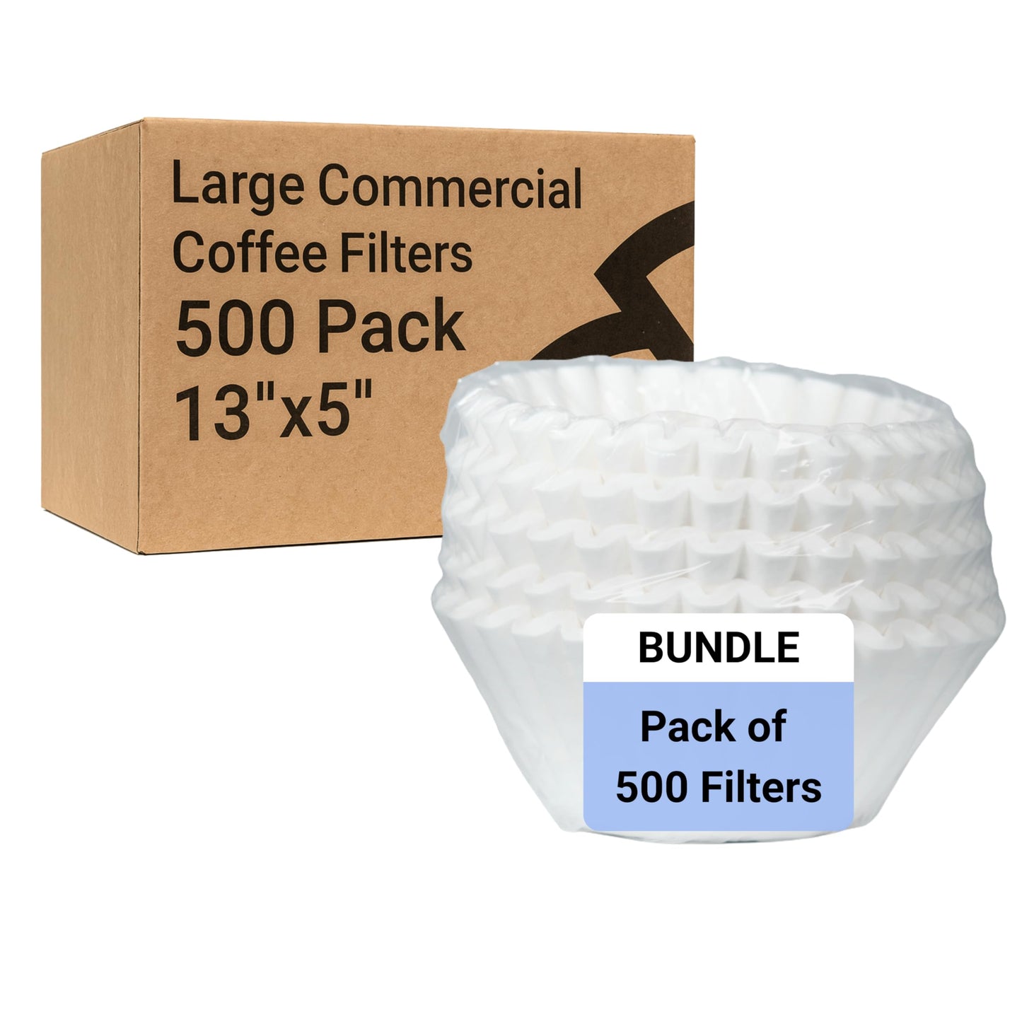 FLTR PUR 13" x 5" Commercial Coffee Filters - 500 COUNT- FETCO 002 Style - Compatible with Single & Double Pot Brewers - FSC Certified Pure Paper