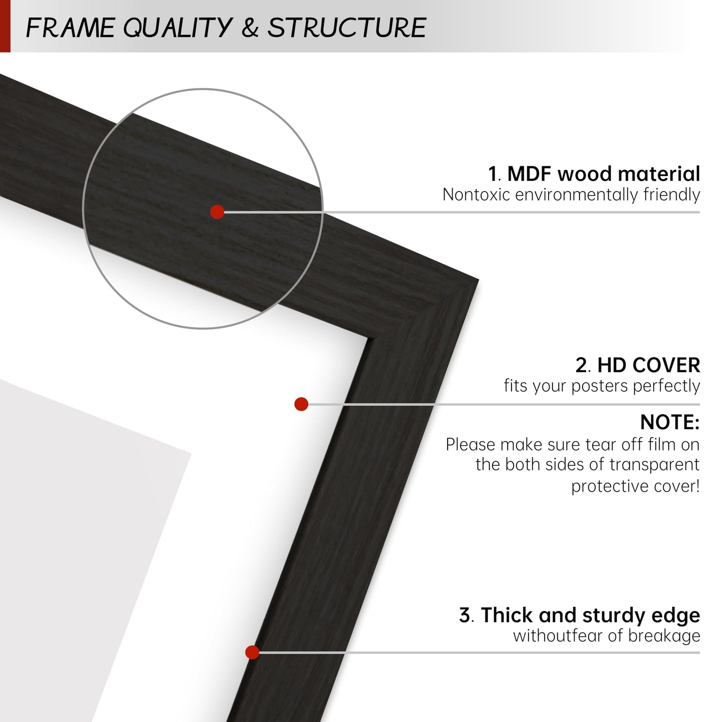 LUGHFSV 28x40 Picture Frame for Wall, Vertical or Horizontal Wall Hanging Large Poster Frame for Photo and Posters, Poster Frame 24x36 with Mat 28x40 Without Mat