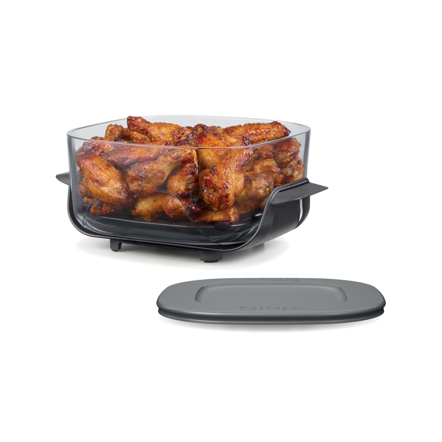 Ninja 4-QT CleanCrisp™ Glassware Container with Storage lid, Compatible with Ninja Crispi FN101 & AS101 Series, Microwave, Freezer & Dishwasher Safe, PFAS & PTFE Free Glass, XSKSFN4QT