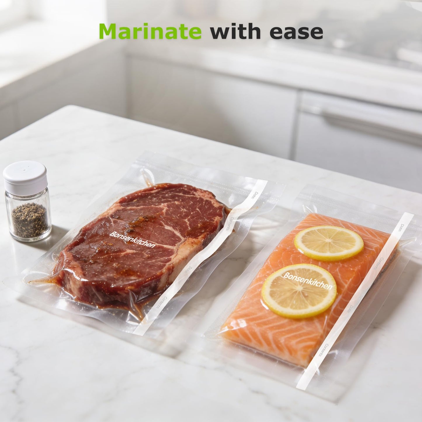 Bonsenkitchen 11” x 150’ Vacuum Sealer Bags Rolls with Cutter for Food Storage, Commercial Grade, BPA Free, Great for Meal Prep and Sous Vide Cooking