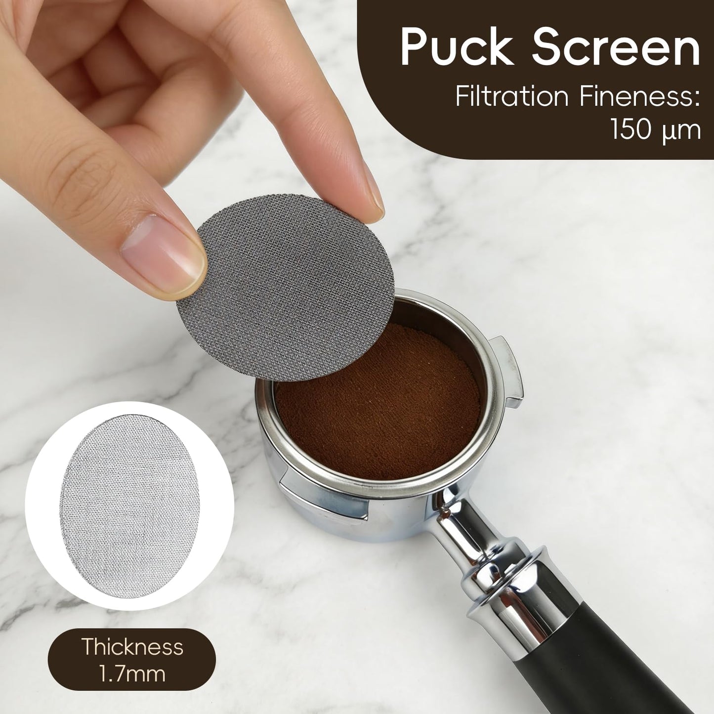 7 Pcs 51mm Espresso Tamper Tools Accessories Kit for Coffee WDT Tool Accessories Set Coffee Tamper Set with Wood Espresso Tamping Station Distributor Dosing Funnel Stirrer Brush Puck Screen -51mm