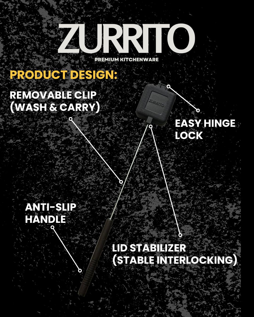 ZURRITO 2x Campfire Pie Iron (28inches Long) Bundle Set, Cast Iron Pie Pan, Mountain Pie Maker, Cast Iron Sandwich Maker, Pie Iron for Camping, Campfire Sandwich Maker