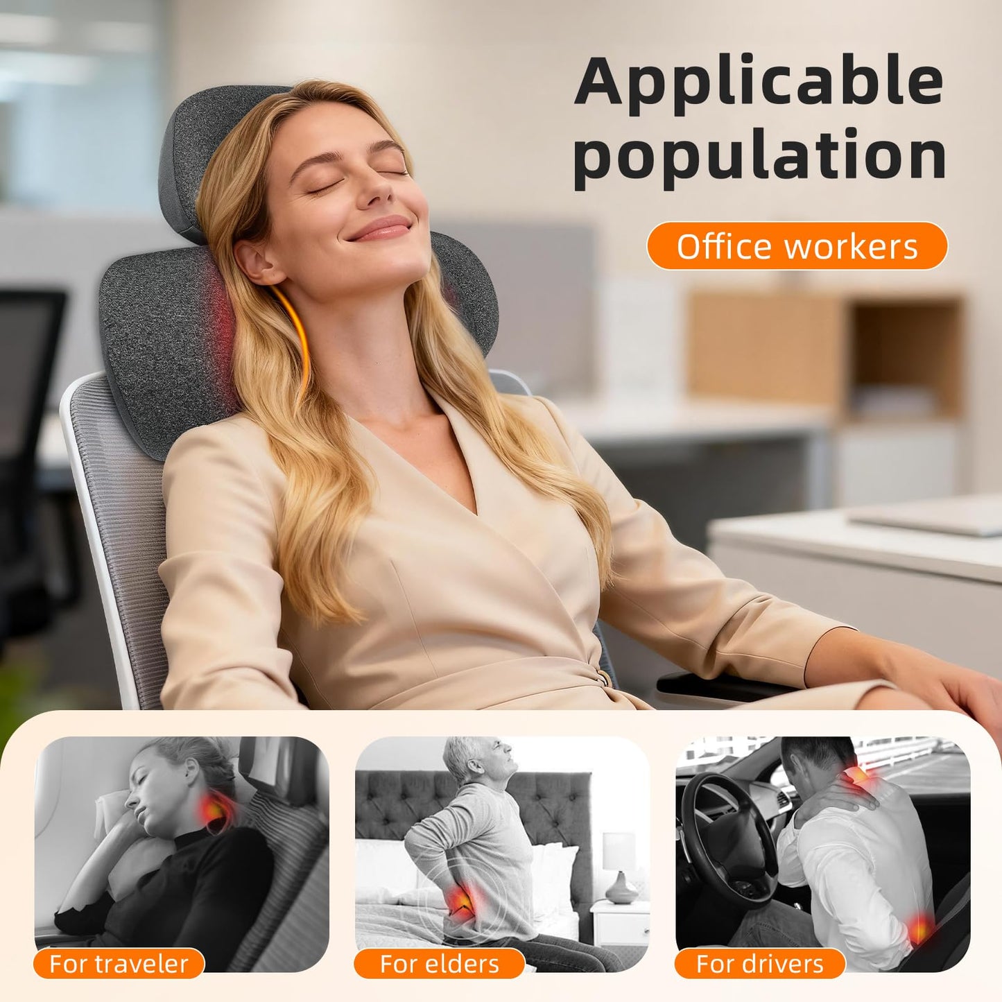 Sanivor 3-in-1 Neck Massager Pillow - Neck Cervical Traction Device with Heat,Vibration Massage & Airbag Traction,Neck Pillow for Pain Relief Deep Tissue Ergonomic Neck Shoulder Relaxer Gift Idea