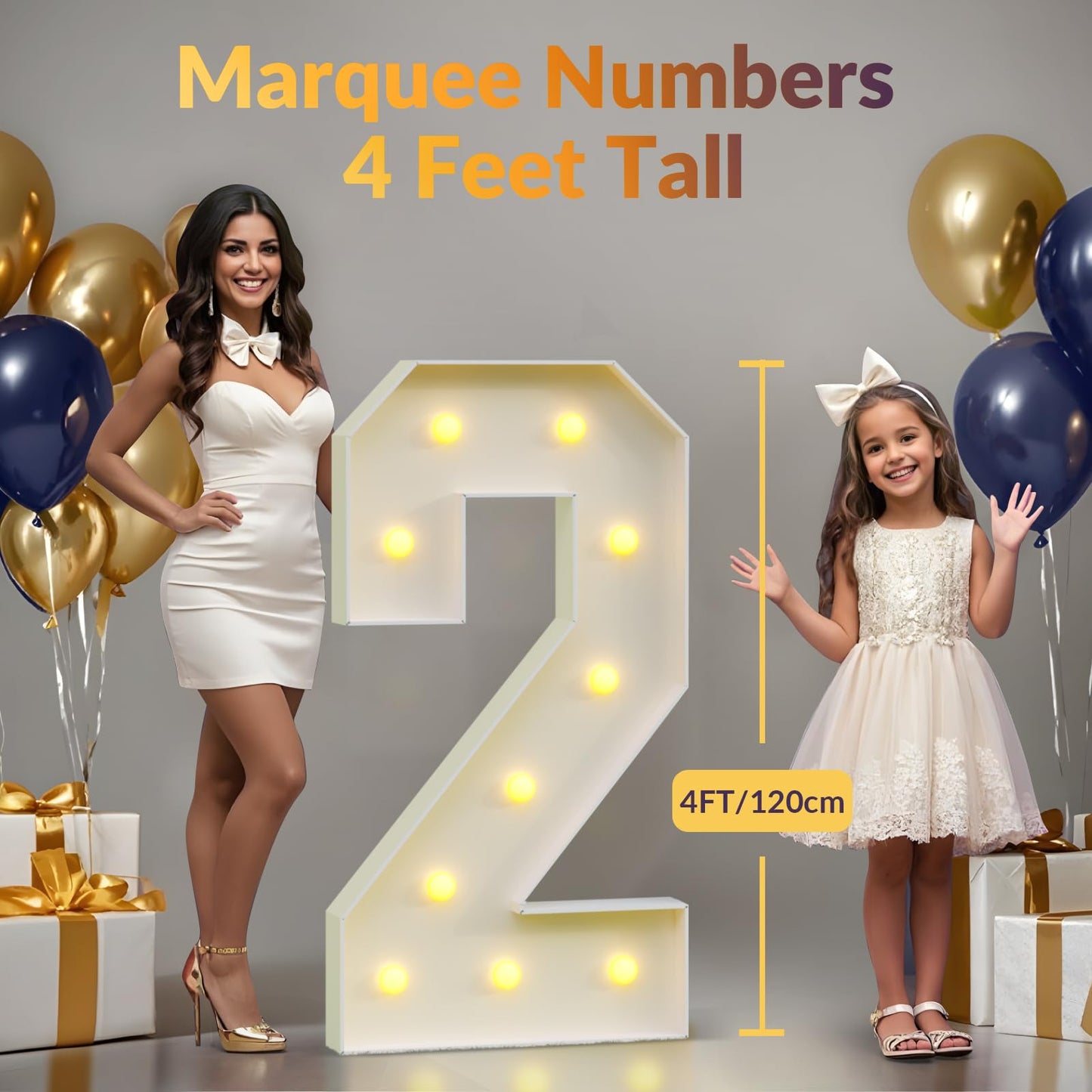 JoyMuse 2026 Graduation Party Decorations, 4FT 26 Light Up Numbers Graduation, 26 Marquee Numbers 4 Feet Tall for 2026 Graduations Decorations