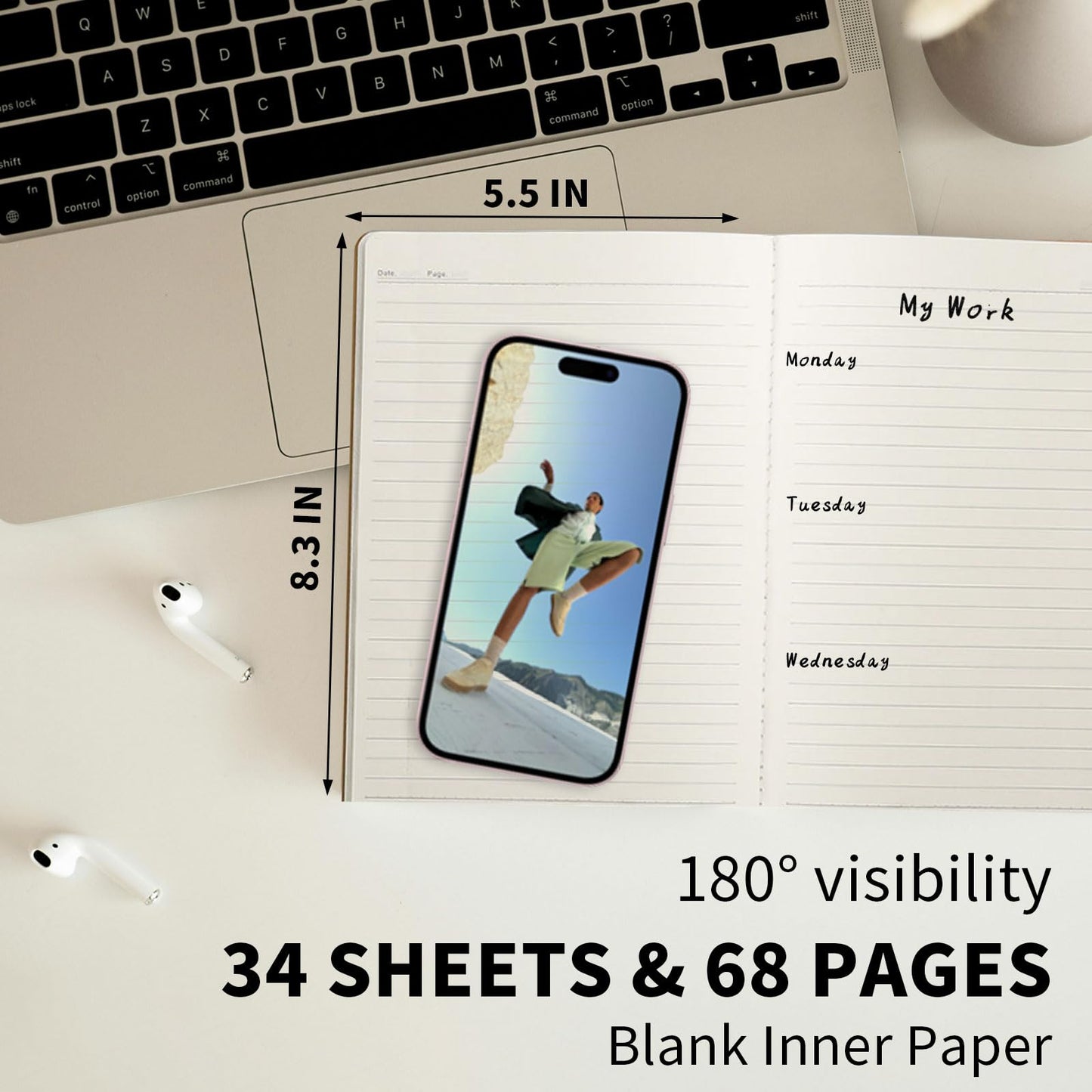 Pet Partisan 50 Pack A5 Lined Kraft Notebook Journals 8.3x5.5 In，Travel Journals Notebooks Bulk，Subject Notebooks 34 Sheets 68 Pages for Writing School Office Supplies (Lined-50 Pack)