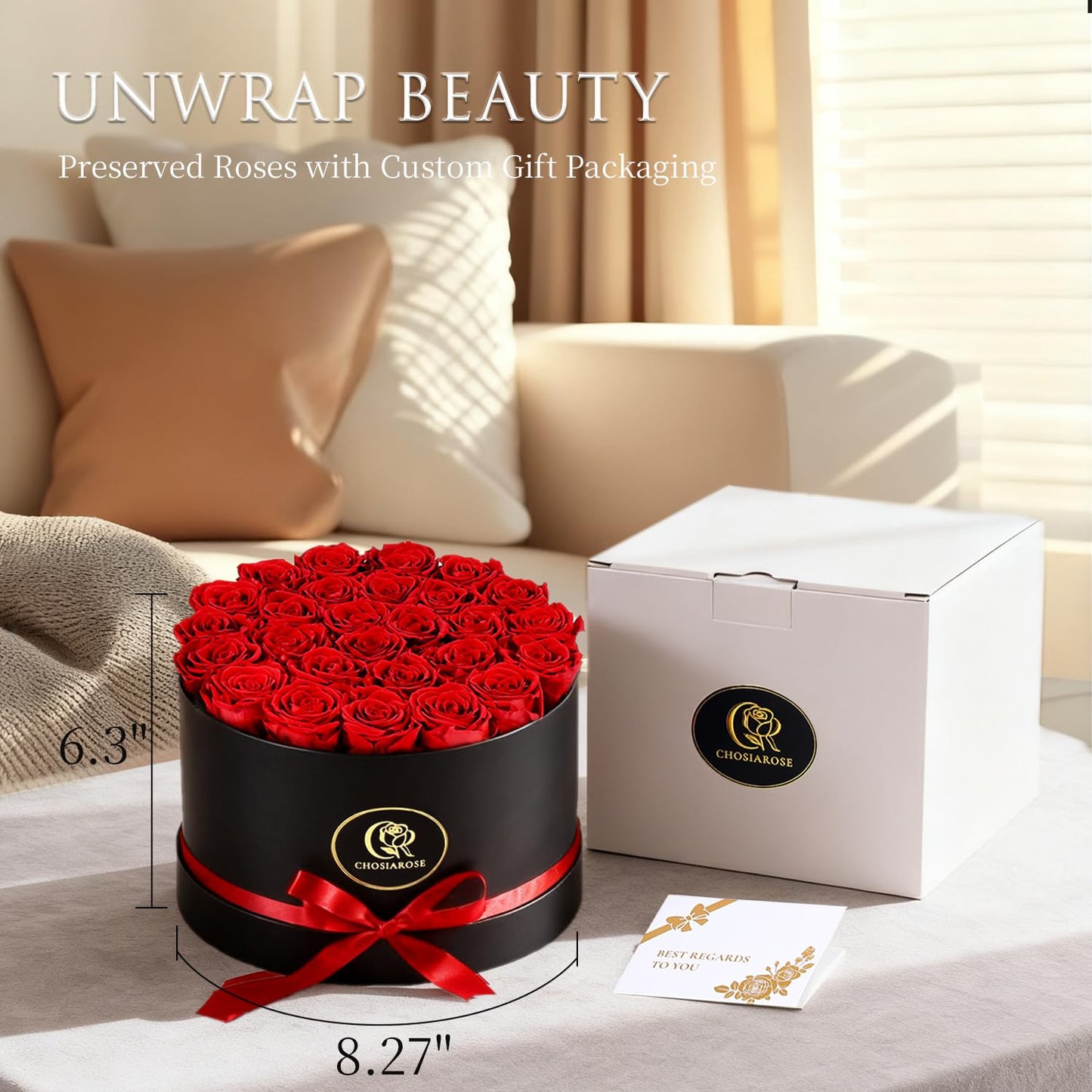 ChosiaRose Flowers Forever Preserved Roses - 27 Preserved Flowers for Delivery Women Birthday Gifts for Mom Grandma Forever Flower in a Box Rose Gift for Her Wife Anniversary Valentines Gift for Women