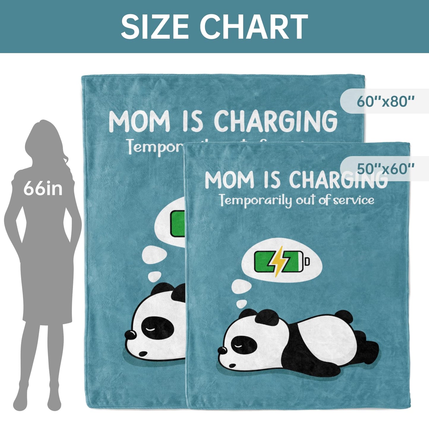 Craftique Mom Birthday Gifts, Funny Gifts for Mom- Mom's Charging Blanket- Moms Gift for Women from Daughter Son Husband, Super Soft Blanket Throw for Napping Travel, 80”×60”