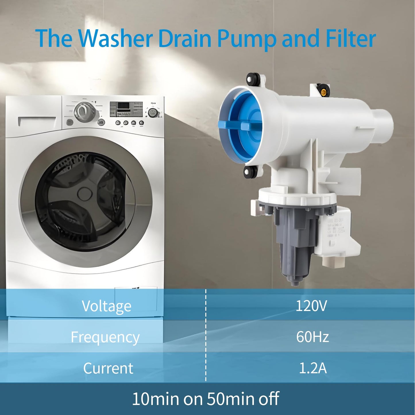 GFW850SPN5RS GFW850SPN0RS GFW550SSN0WW GFW550SSN1WW Washer Drain Pump Filter, Fit For Ge Washer GFW850SPN0RS GFW550SSN2WW GFW550SSN4WW GFW850SSN1WW GFW650SPN1SN PFQ97HSPV0DS GFW550SSN5WW GFW550SSN3WW