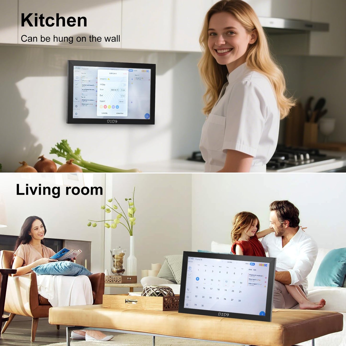 10.1 Inch Smart Digital Calendar, Chore Chart, Meal Planner, HD Touchscreen Smart Family Planner, Hearth Display Desk Digital Calendar Seamless Scheduling, for Home, Kitchen, Office, School