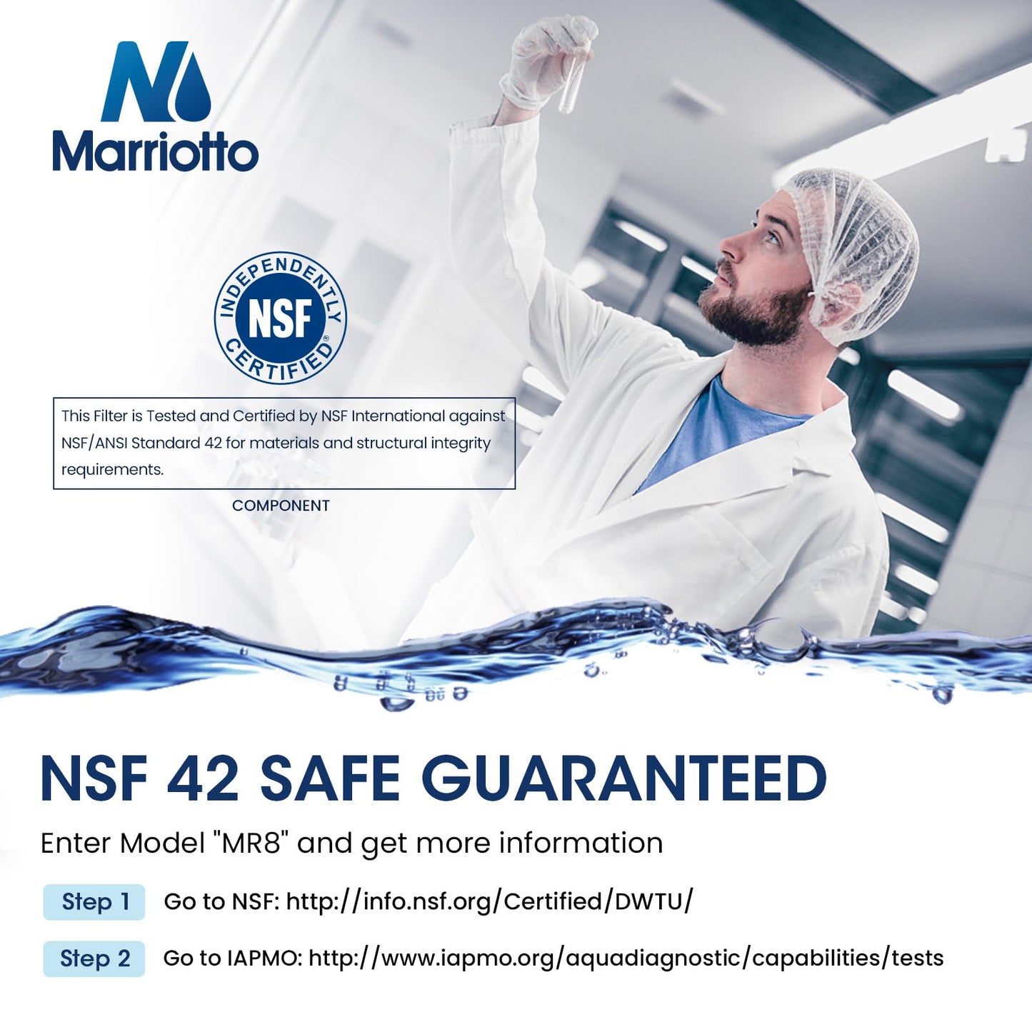 MARRIOTTO Smart Water Filters for Refrigerators NSF 42 Certified Cartridges Compatible with MWF, MWFA, MWFP, GWF, GWFA, 46-9991, HDX FMG-1, WFC1201, 4 Pack