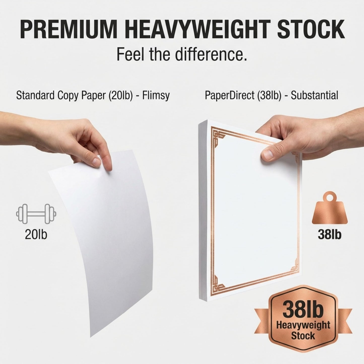 PaperDirect Majestic Specialty Certificates, 50 Sheets 28lb White Paper, 8½" x 11", Embossed Copper Foil Accents, Perfect for Awards, Students, Employees, Volunteers, Course Completion, Diplomas