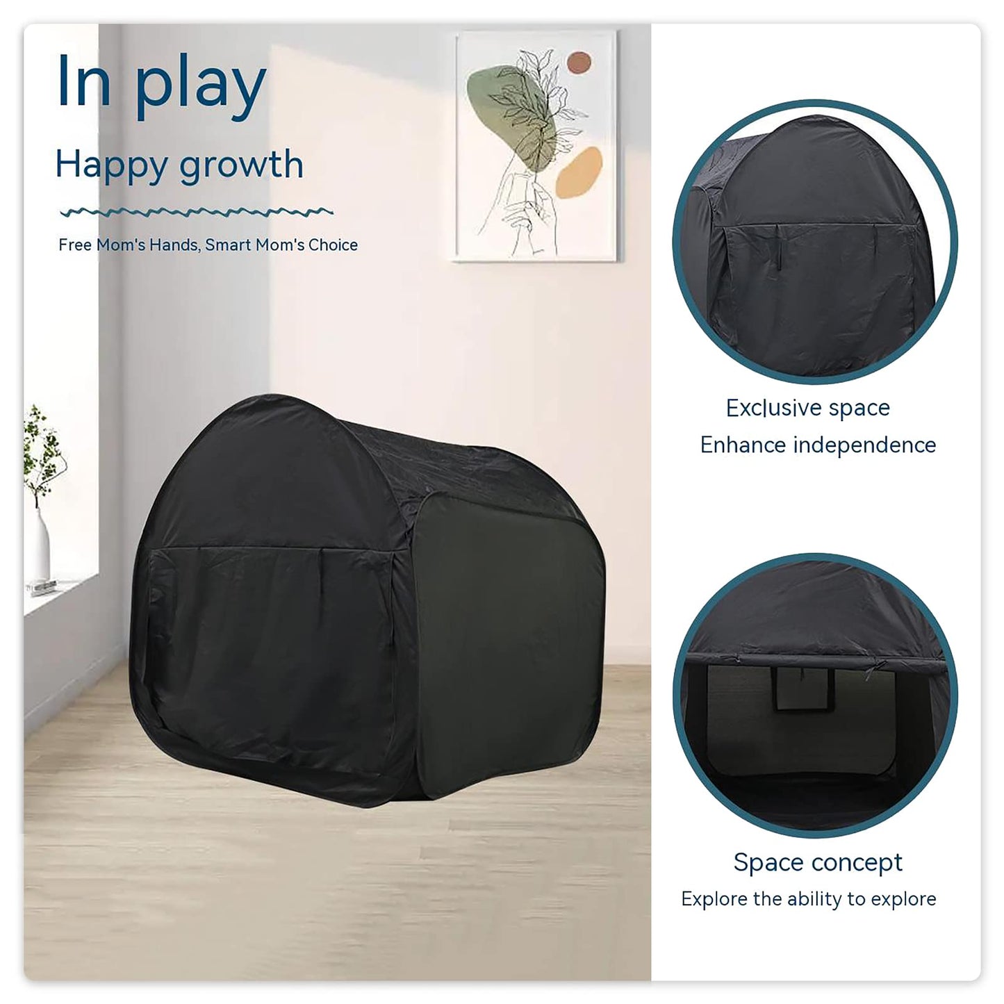 Sensory Tent for Kids 35.4 * 35.4 * 35.4 in- CPC Certified Calming Hideout with Blackout & Quiet Corner | Portable Collapsible Pop-Up Tent for Autism, ADHD, SPD | Improve Focus in Classroom, Bedroom