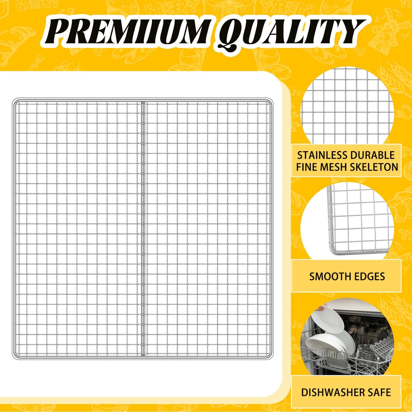 Yaocom 4 Pcs 13.5 x 13.5 Inch Fryer Screen Stainless Steel Deep Fryer Accessories Fryer Grate