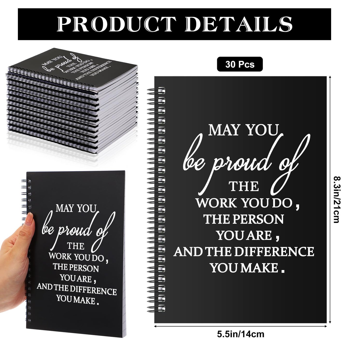 Tenceur 30 Pcs Cna Week Gifts Bulk 2026 Inspirational Notepads A5 Appreciation Thank You Gifts for Cna Employee Teachers Nurse Staff Coworkers Team Men