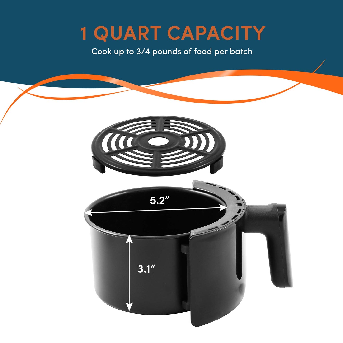 Elite Gourmet EAF1121 Personal 1.1 Qt. Compact Space Saving Electric Hot Air Fryer Oil-Less Healthy Cooker, Timer & Temperature Controls, 1000W