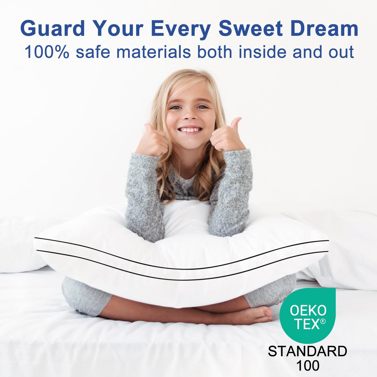 Premium Pillows Standard Size Set of 2, Fluffy and Supportive 7D Down Alternative Bed Pillow, Luxury Soft Hotel Quality Gusseted Pillow for Side Back Stomach Sleeper,Relief Neck Head and Shoulder Pain