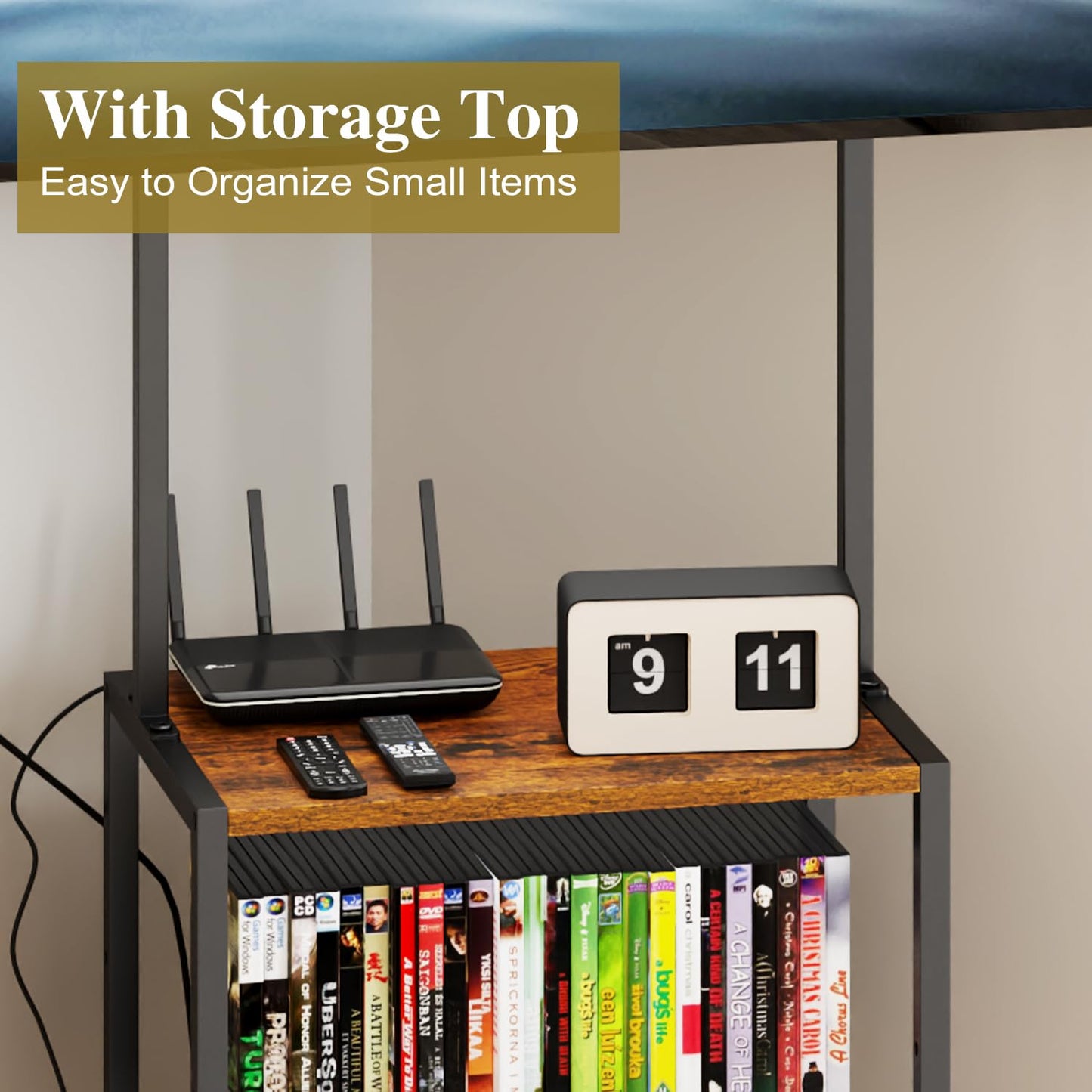 14 Inch to 42 Inch Small Corner TV Stand for Bedroom With 3 Tiers Storage Shelves, Floor Universal Television Stand With Mount For 40 Inch 32 Inch TV,Brown TV Table Shelf With Adjustable Feet, Sturdy