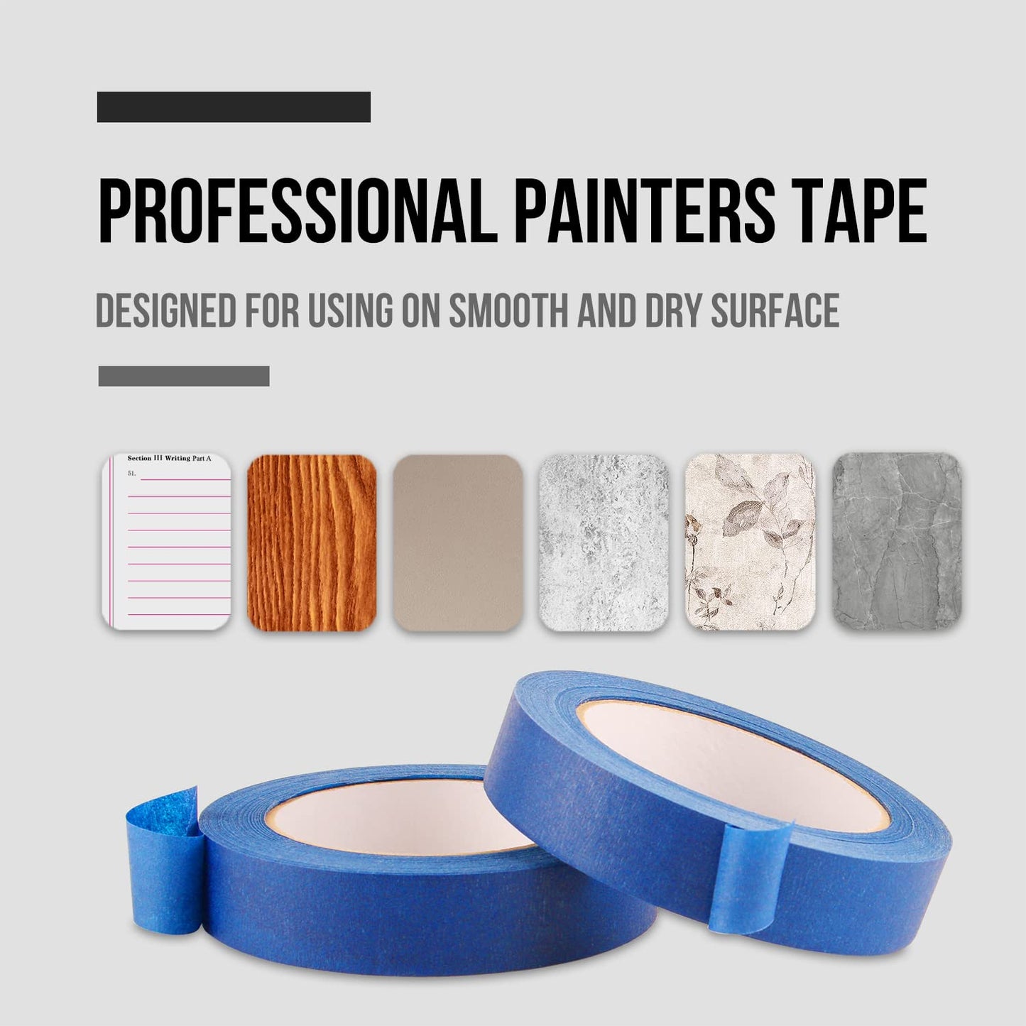 Lichamp Blue Painters Tape 1 inch, 20 Pack Blue Masking Tape Bulk Multi Pack, 1 inch x 55 Yards x 20 Rolls (1100 Total Yards)