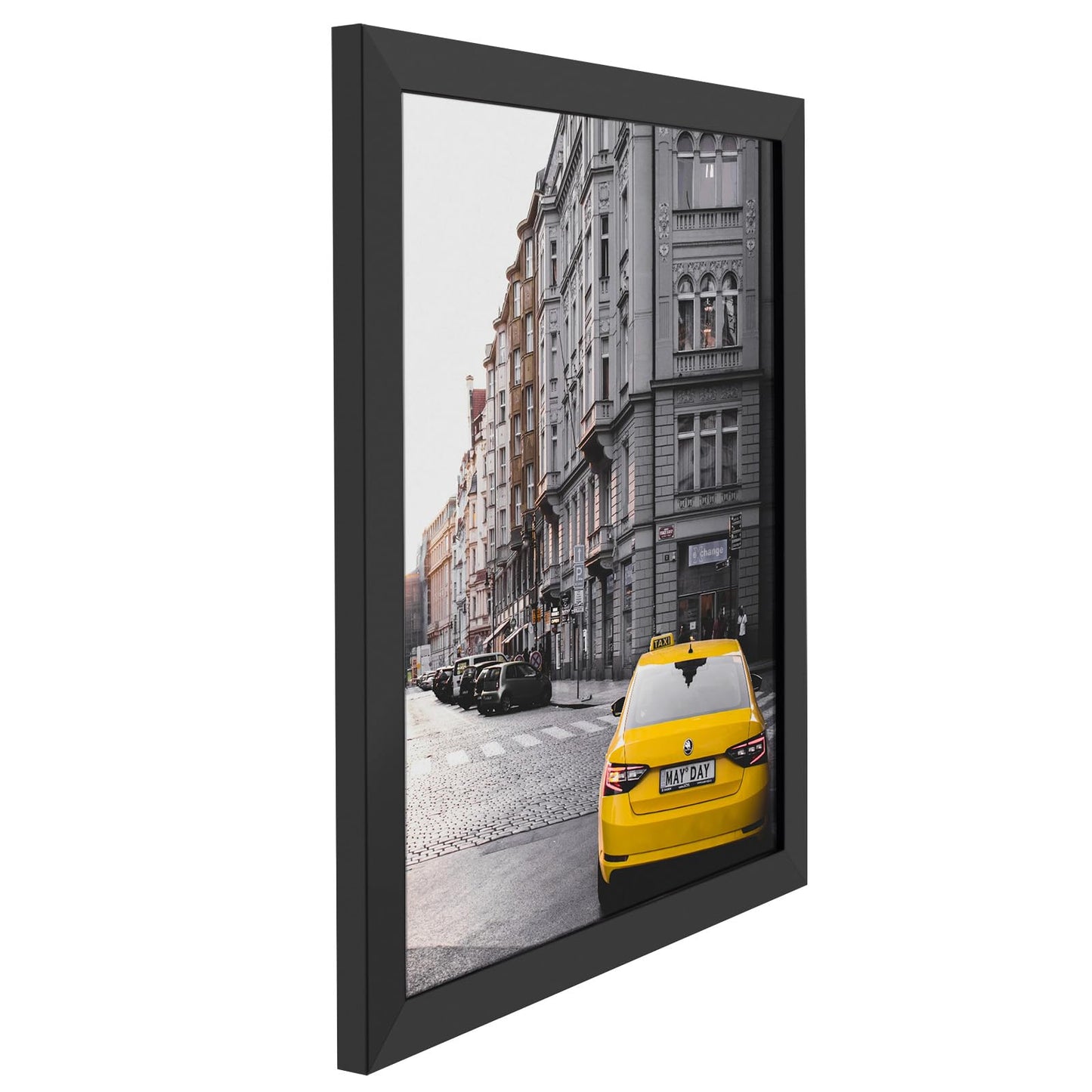 Golden State Art 16x20 Wood Picture Frame with Real Glass and 1.25'' Wide (Black)