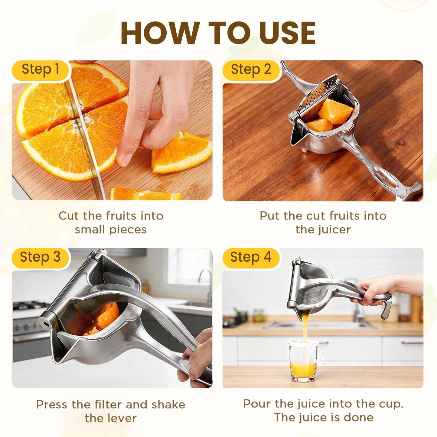 IMGROSE Fruit Juice Squeezer, Lemon Squeezer Manual, Non-Slip Ergonomic Grip, Easy to Use & Clean, 2026 New Upgraded Efficient Extraction of Citrus, and Other Fruits