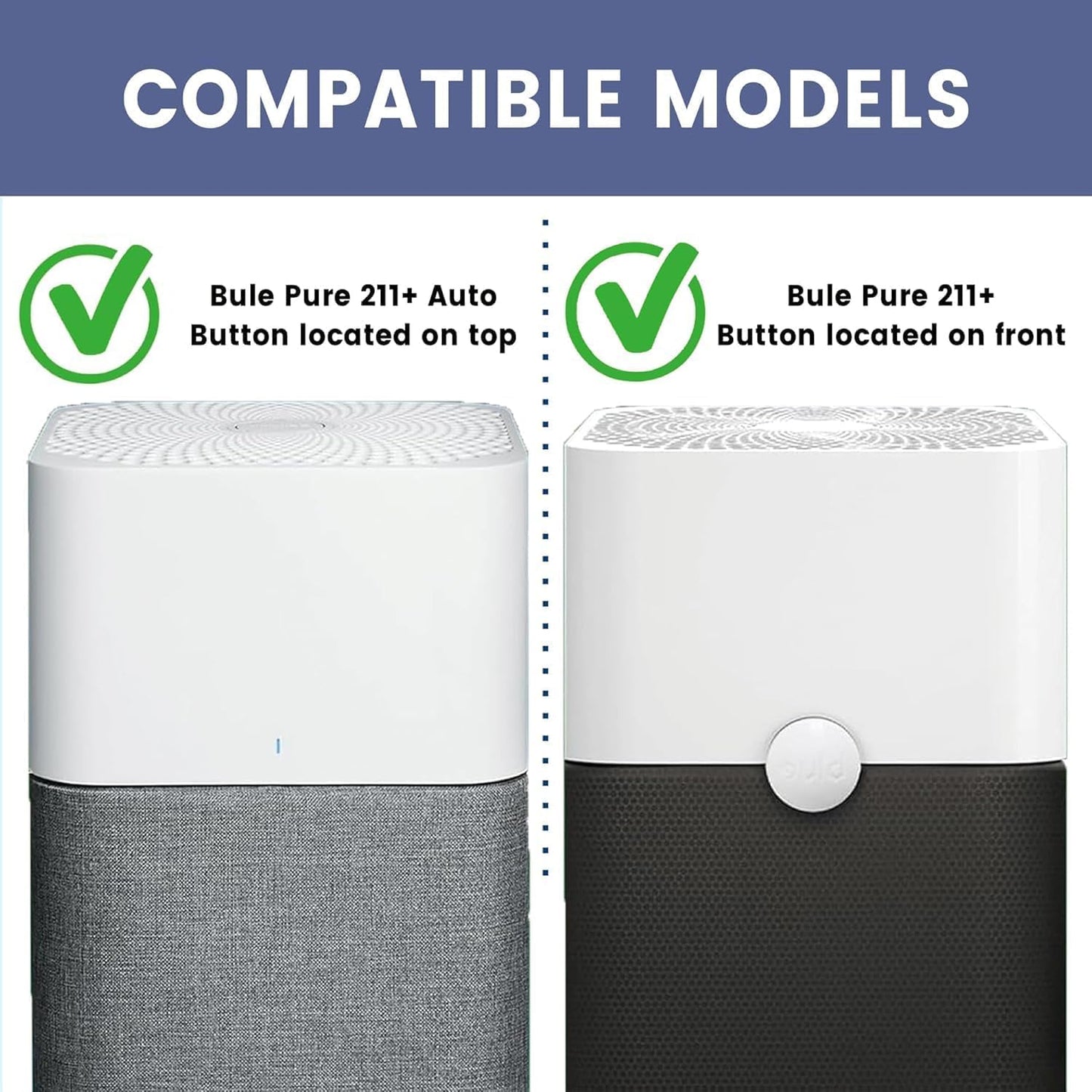 （2 Pack）211+ Auto Replacement Filter Compatible with Blue Pure 211+ Air Purifier,2-in-1 H13 True Filter with Activated Carbon Filter