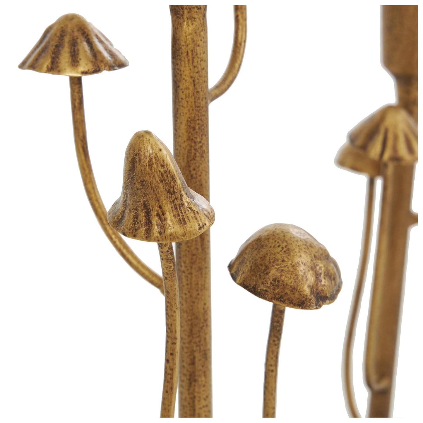 Deco 79 Metal Abstract Decorative Candle Holder Mushroom Inspired Candle Stand, Set of 2 Candlestick Holder 11", 14"H, Gold
