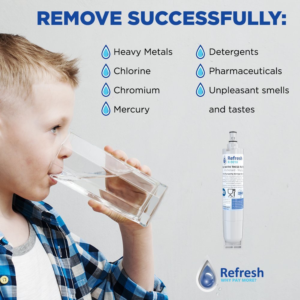 Refresh R-9010 Refrigerator Water Filter, Compatible with Kenmore 46-9010, 469010, 9010, 46-9085, AQF-4396508, Aquafresh WF285 and IcePure RFC05000A (2 Pack, Standard)