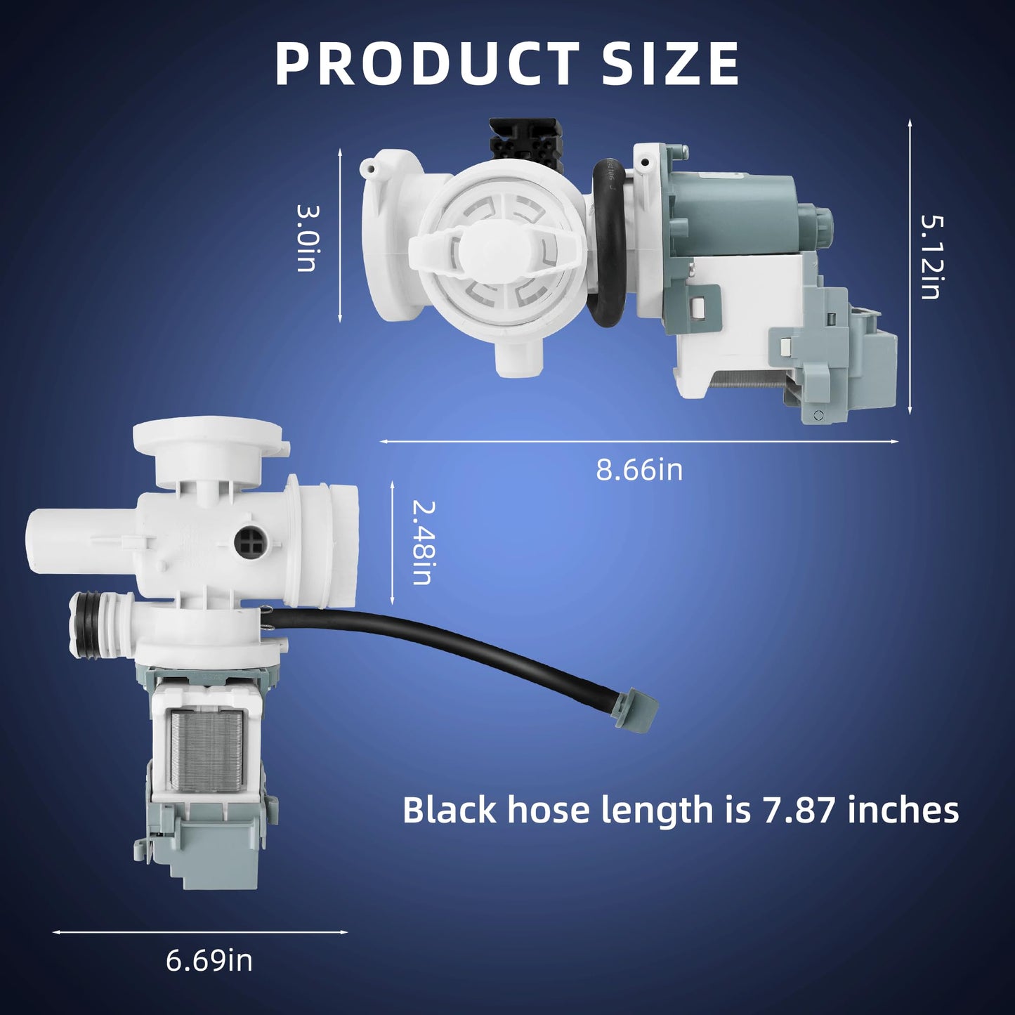 DC97-20621C DC97-20621A OEM Drain Pump Assembly Compatible with Samsung Washer WF45R6300AV/US WF45R6100AC/US WF45R6100AP/US WF45R6100AW/US WF45R6300AW/US WF46BB6700AD/US WF45T6200AW/US WF45M5500AP/A5