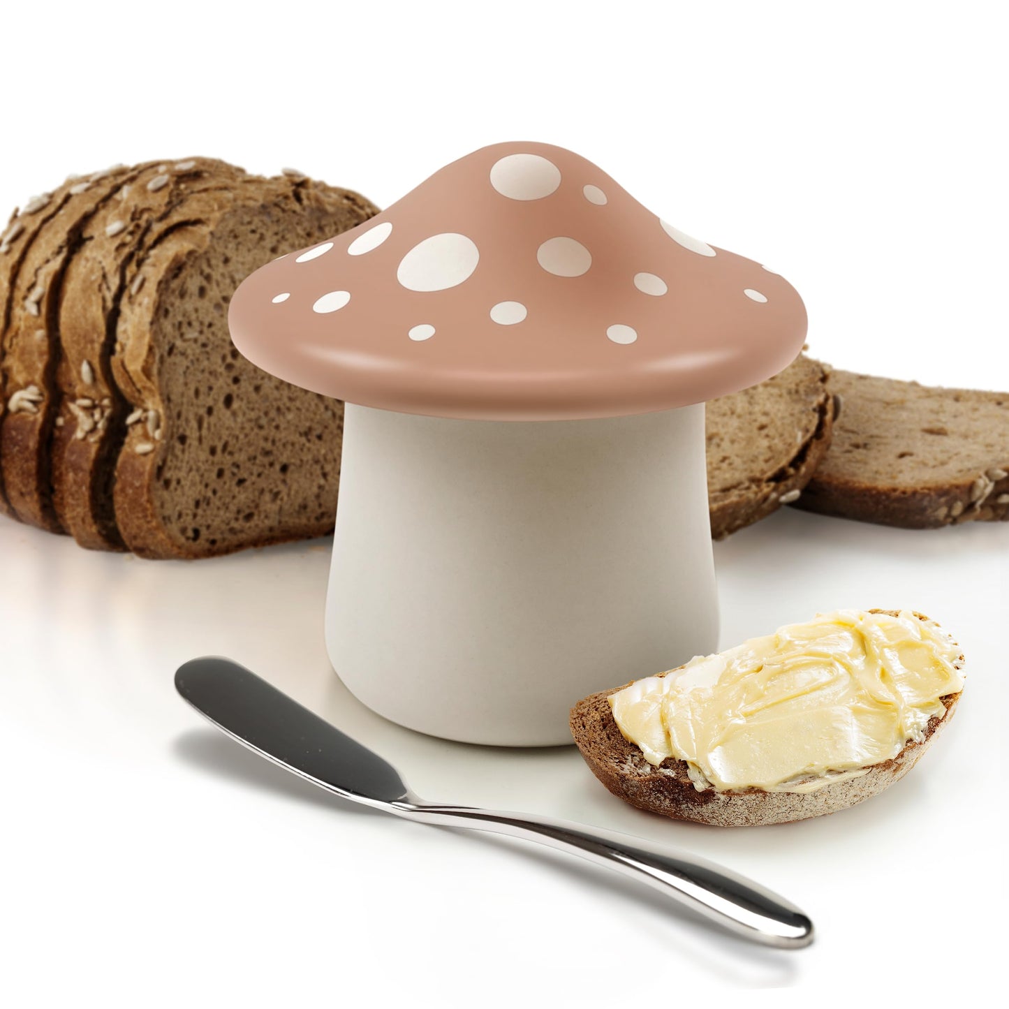 Genuine Fred FORAGE Mushroom Butter Storage Container, Unique Kitchen Accessory for Storing and Serving Butter, Fun and Functional Design