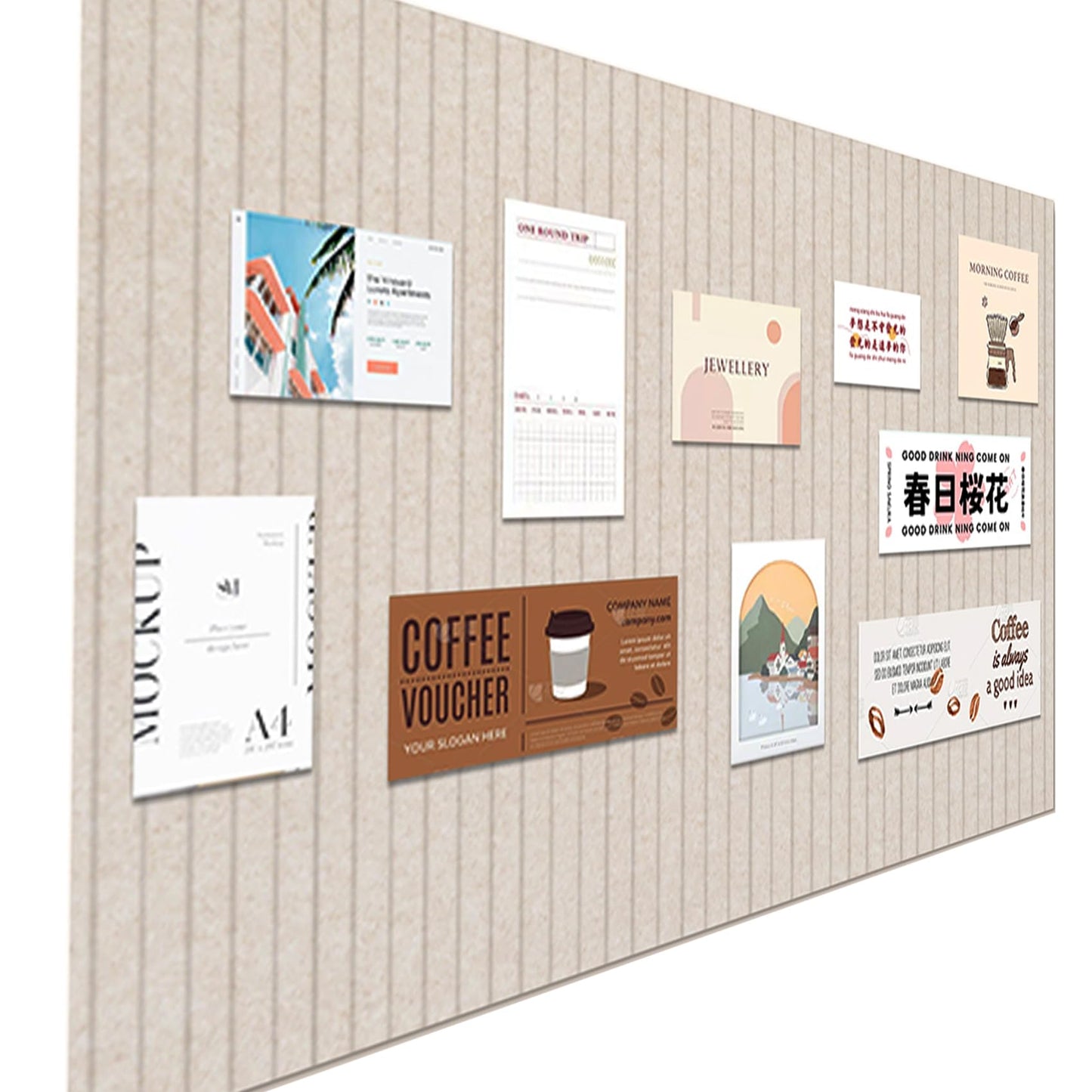 Large Felt Wall Tiles Cork Boards for Office Cubicle, 47"x35" Felt Bulletin Board Tiles Pin Board for Walls Home Decor, Noise Reduction Boards Panels for Photos Memos, 12-Pack, Dark Camel