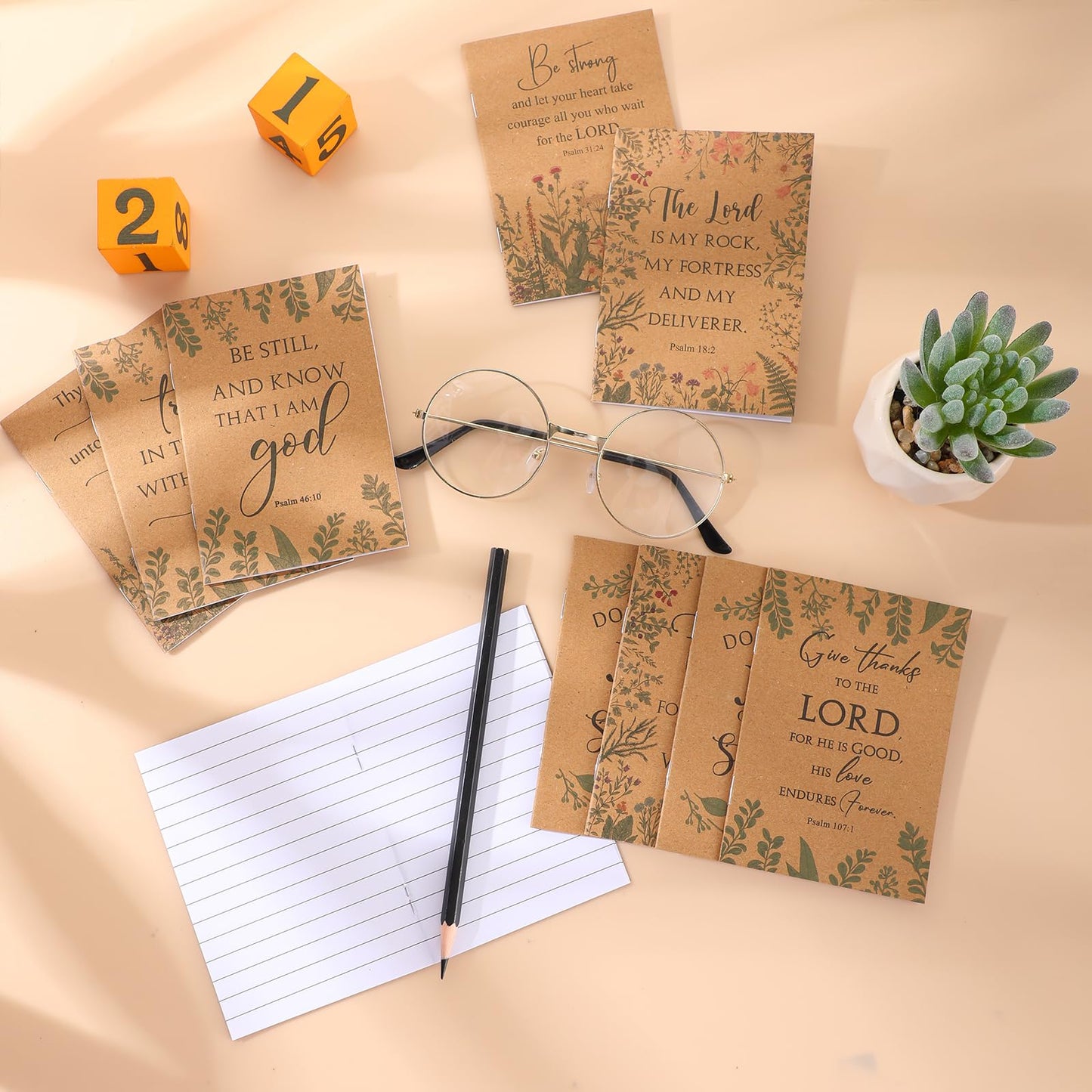 Ctosree 200 Pcs Bible Verse Prayer Journal Notebook for Women Christian Notepads Gifts Mini Inspirational Religious Note Pads for Mother's Day Church Teacher Sunday School 3.15 x 5 Inch (Brown)