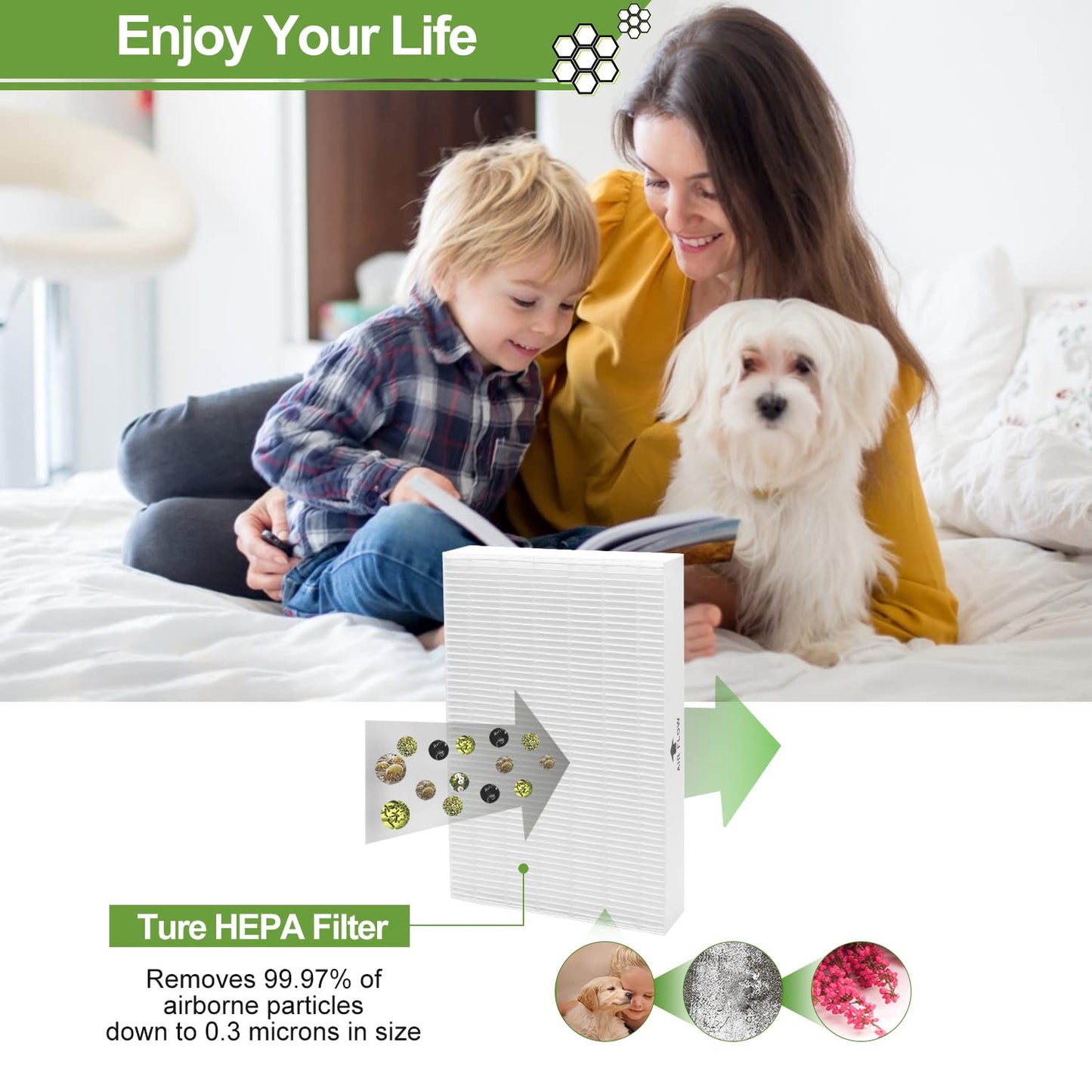 Smilyan 9 Pack Hpa300 HEPA Replacement Filter R for Honeywell HPA300 HPA200 HPA100 HPA090 Series Air Purifier, Compared to HRF-R3 HRF-R2 HRF-R1