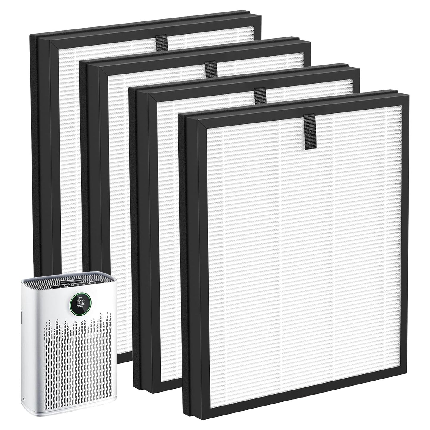 HAP603 Replacement Filter Compatible with ECOSELF HAP603WF & HAP603 Air Purifi-er, 3-in-1 True Air Purifi-er replacement filter, HAP603 & HAP603WF, White (4)