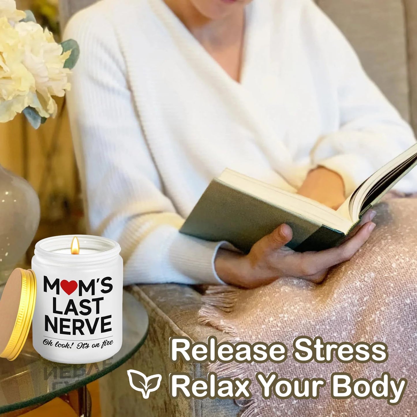 ShinyKT Mom's Last Nerve Candle, Mothers Day Gifts for Mom from Daughter Son, Birthday for Mama Stepmom Mother in Law, Mom Gift from Daughter Son, Present for Women