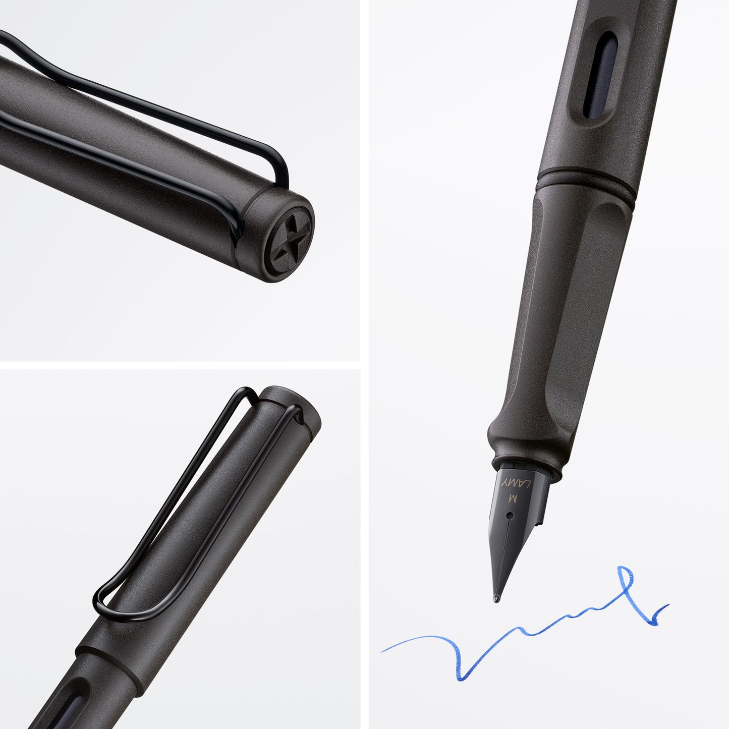LAMY safari umbra - Fountain Pen with ergonomic grip & polished steel nib in size EF - ideal for any Writing & Calligraphy - including LAMY T 10 blue cartridge - Right-Handed