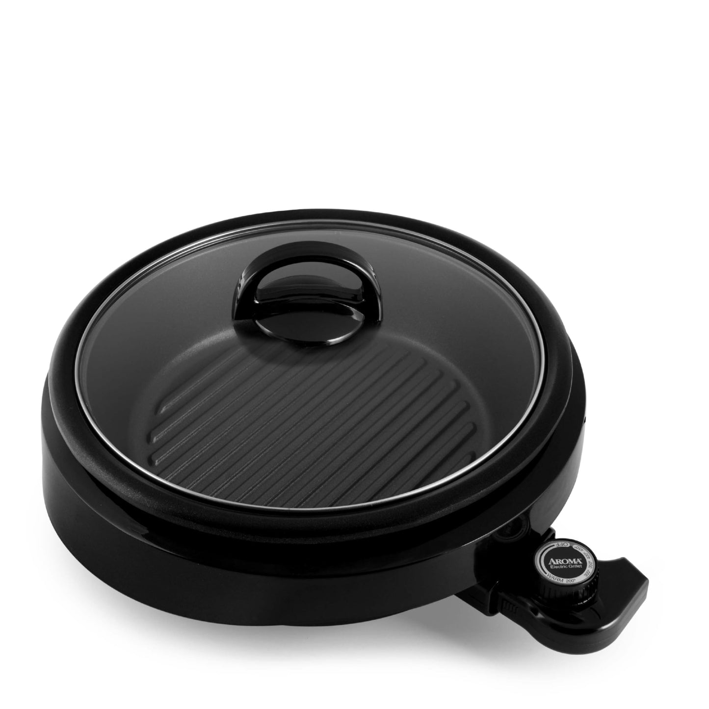 Aroma Housewares ASP-137B 3-Quart/10-inch 3-in-1 Super Pot with Grill Plate, Black