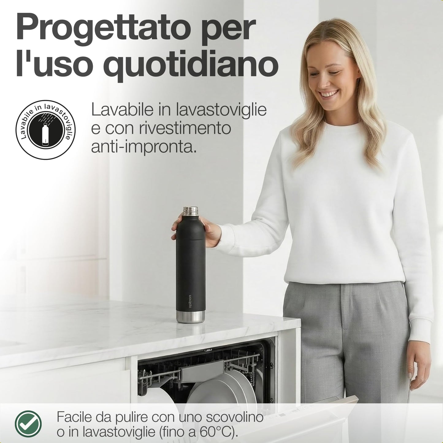 Nordiqo Stainless Steel Carbonating Bottle 33 oz | Compatible with Aarke Carbonator 3, SodaStream Duo & Plastic Bottles | Not for models Aqua Fizz & Jet | No Expiry | Plastic-Free