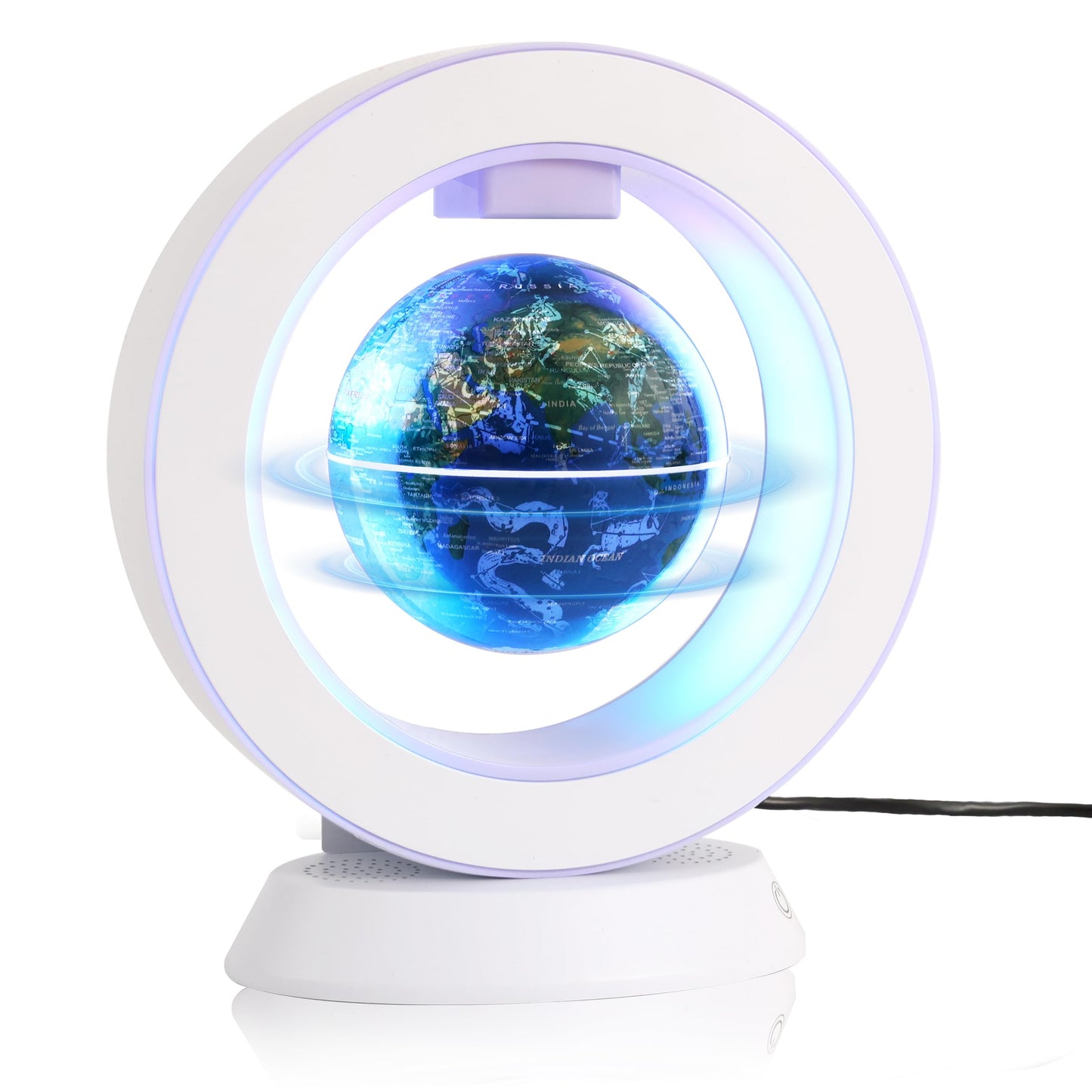 Magnetic Levitation Bluetooth Speaker Constellation Lamp Spinning Floating World Globe for Kids Learning Or Men Boss Office Desk Accessories Decor,Cool Tech Gadgets Unique Desk Toy Gift for Teens