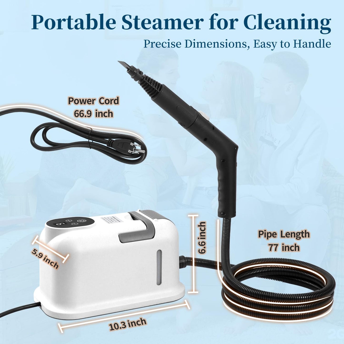 BananaDeer Steam Cleaner,15s Heat-Up,1.8L Tank,Portable Handheld Steamers for Cleaning with 10PCS Accessories,Steam Cleaner for Home,Car,Dirt,Grease,Grout,Tile,Couch,grout,windows,bathrooms,kitchens