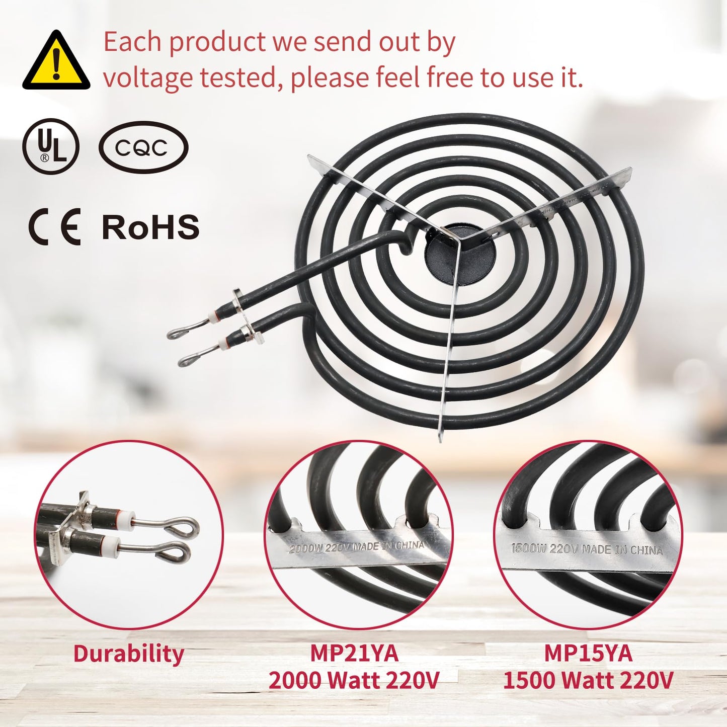 COZZIVITA MP22YA Electric Stove Burner Element Replacement-Perfectly Compatible with Whirlpool&Kenmore&Frigidaire &Hardwick&Maytag&Norge Stove Top-Include 2* MP15YA 2* MP21YA