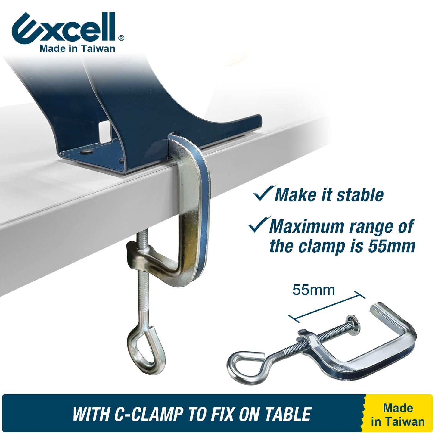 Excell LD-333 Manual Label Dispenser 3" Core, Works with 3" or 1" Wide Labels. Easy Peel-Off Design. Includes C-clamp for mounting on desks or workstations. Efficient and Versatile.