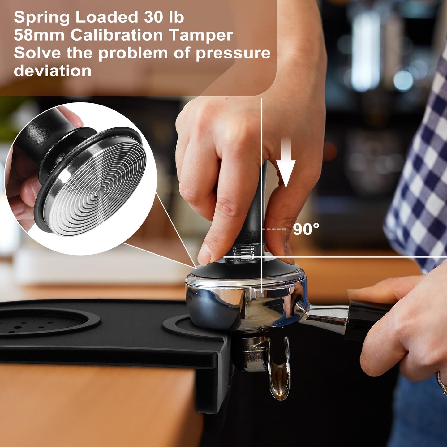 Espresso Accessories Kit 58mm, Coffee Tamper with Spring Loaded Calibration, 316 Stainless WDT Tool with Magnetic Stand and Dosing Funnel Set Fits Espresso Machine Press and 58mm Portafilters