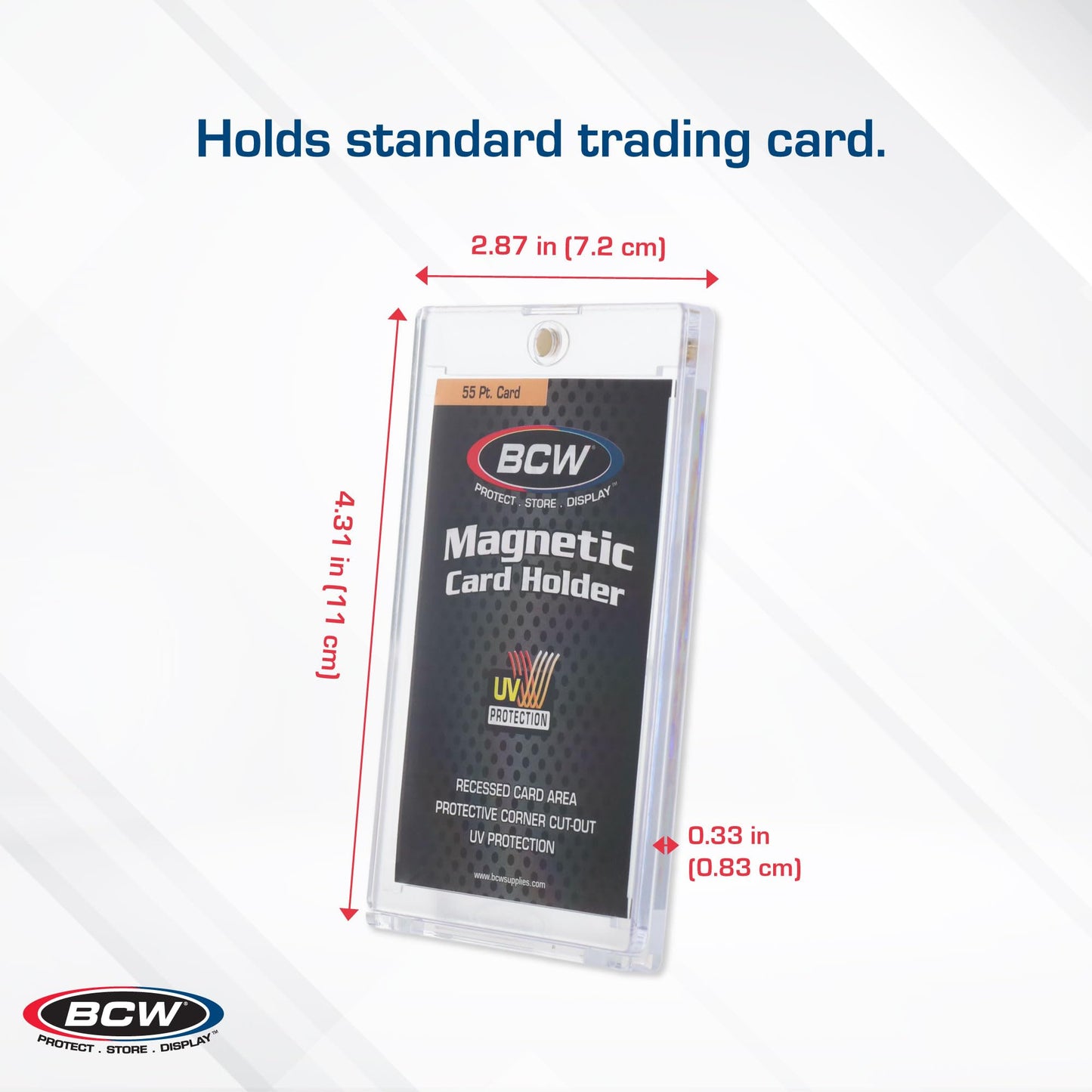 BCW Magnetic Card Holder - 55 PT Thickness - 18 ct | Protective Display Card Case with Secure Gold Magnet Closure | UV Protection, Quick Access Design for Sports, Gaming, and Collectible Cards