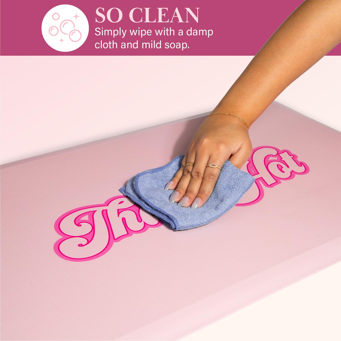Paris Hilton Anti-Fatigue Kitchen Mat, Cushioned Comfort Mat with Anti-Slip Base, That’s Hot Design, 29.5-Inch x 17.25-Inch, Pink