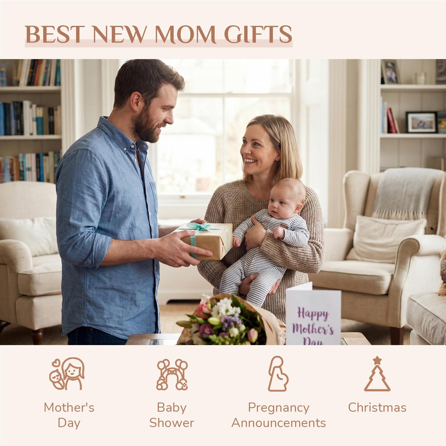 Storieme New Mom Gifts for Women: First Time Parents Gift for Couples - Pregnancy Gifts for Expecting Mother After Birth - Hand-Finished Mommy Dad to Be Figurine for Mothers Day