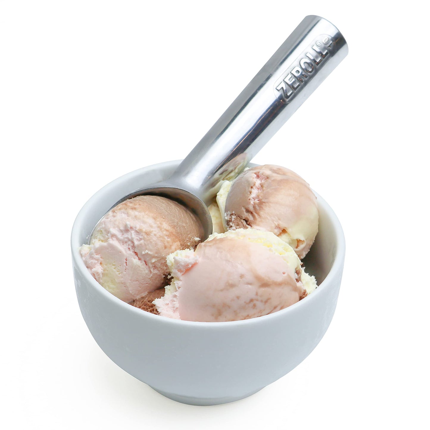 Zeroll, Size 10, in Silver 1010 Original Ice Cream Unique Liquid Filled Heat Conductive Handle Simple One Piece Aluminum Design Easy Release 20 Scoops per, 4-Ounce