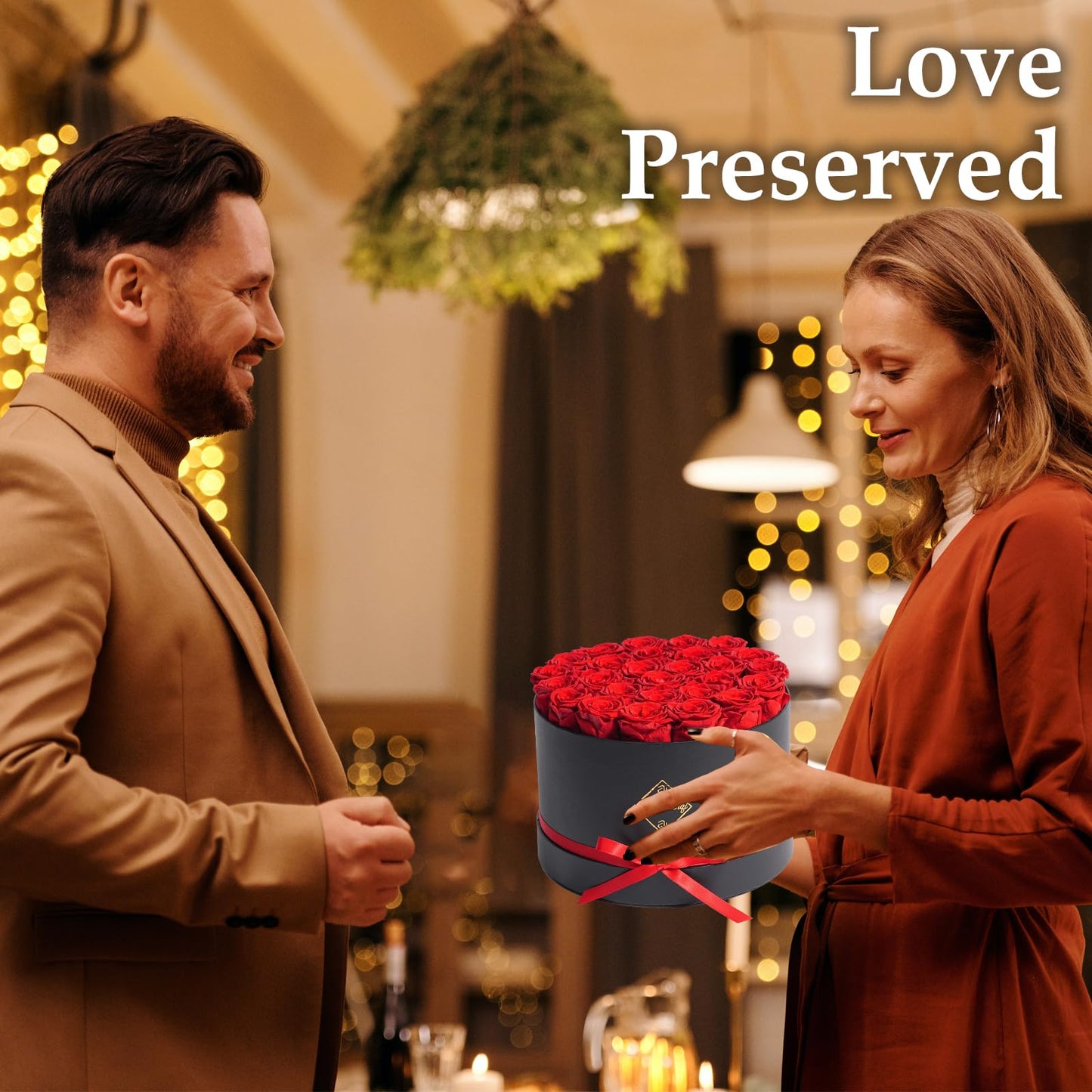 Changshunqi Forever Flowers Preserved Roses, 27 Roses Preserved Flowers in Box for Delivery Women Birthday Gifts Eternal Rose Flowers Gifts for Mom Grandma Her Wife Anniversary Mother's Day Girlfriend