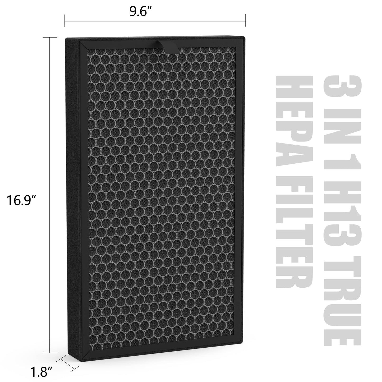 2 Pack KJ350G Replacement Filter Compatible with TOSOT Air Purifier, H13 True HEPA High-Efficiency Activated Carbon Filter,
