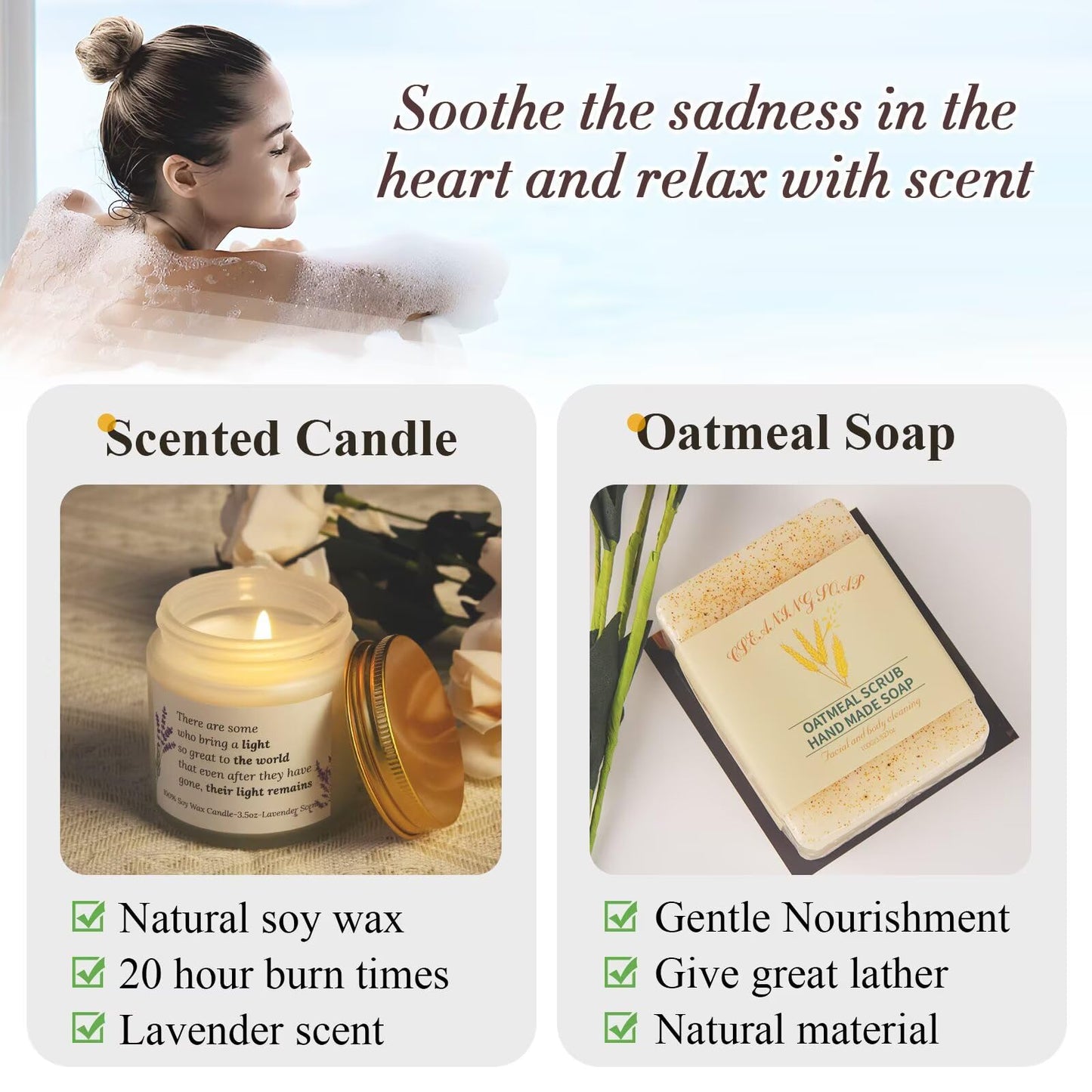 Sympathy Gift Baskets, Care Package for Women, Soothe Grief Sympathy Gifts for Loss of Loved One, Condolences Gift Basket for Loss, Bereavement Miscarriage Gifts for Mothers, Mom, Sister, Friend