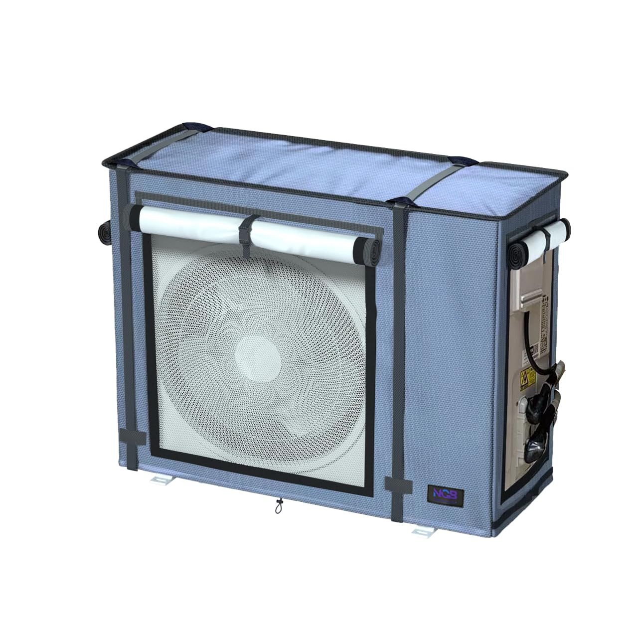 NGB Mini Split Cover for Air Conditioner Outdoor Units with 600D Waterproof Material, UV, Dust, Wind and Snow Resistant, Maximum Size 32.3Lx13.7Wx24H in, Can be Used While Running, Grey.